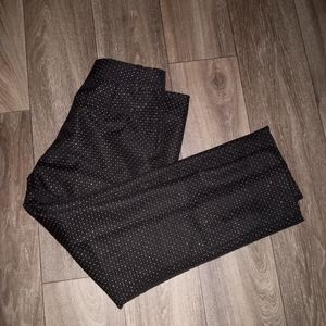 ANN TAYLOR vintage black and gold metallic polka dot pants size 6